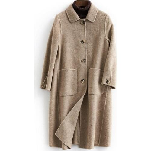 Abrigos mujer invierno 2020 Long Wool Coat Double Sided Jacket Female Warm Trench Coat Outwear casacos femininos LX2510