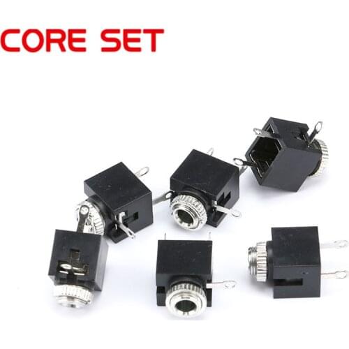 10Pcs 3.5mm Stereo Jack Socket Audio Jack Connector PCB with nut / 301M stereo