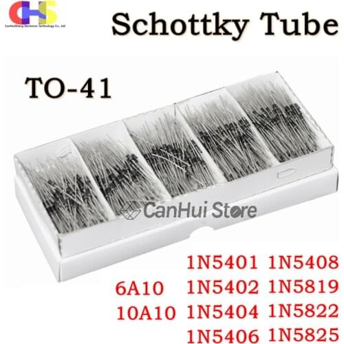 20PCS 1N5401 1N5402 1N5404 1N5406 1N5408 1N5819 1N5822 1N5825 6A10 10A10 DO-41 Schottky Rectifier Diode
