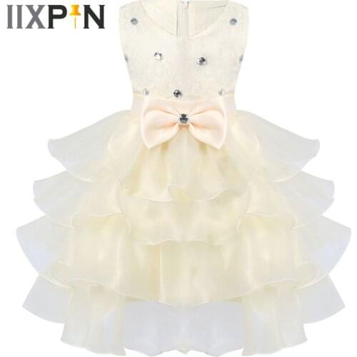 2021 Kids Cosplay Costumes Sleeveless Ruffles Lace Flower Dress For Girls Princess Dress Up Baby Girl Birthday Party Tutu Dress