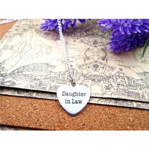 3pcs/lot Fashion stainless steel necklace "daughter in law" Charms Pendant necklace Jewelry Gift more style for choosing