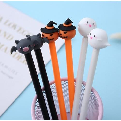 36Pcs/lot Halloween Devil Style Pumpkin Rotating Head Gel Ink Pen Promotional Gift Stationery School Office Supply Kawaii Pen