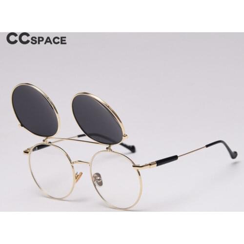 49099 SteamPunk Round Polarized Flip Sunglasses Men Women Fashion Shades UV400 Vintage Glasses
