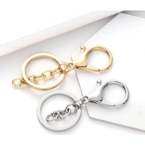 5pcs Metal Key Ring 35mm Keychain Lobster Clasp Key Hook Keyrings For Jewelry Making Finding DIY Key Chains Accessories