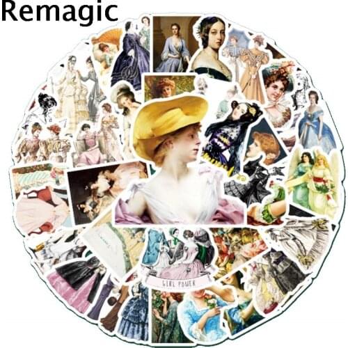 50pcs Europe Palace Style Woman Magazine decoration sheet stickers scrapbook stationery Sticker Kids Graffiti Toys