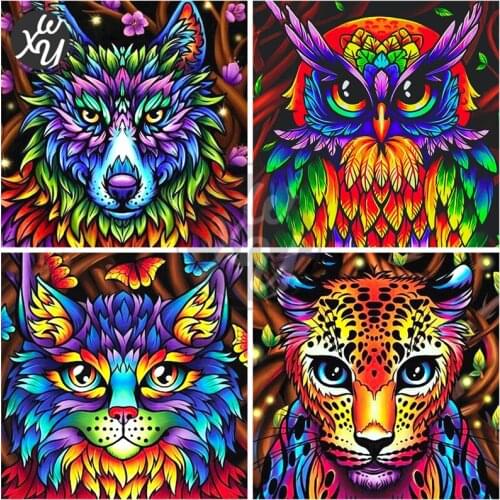 5D Diamond Art for Adults Colorful Animals Full Drill Mosaic Tiger Lion Rhinestones Accessories Cross Stitch Kits for Home Decor
