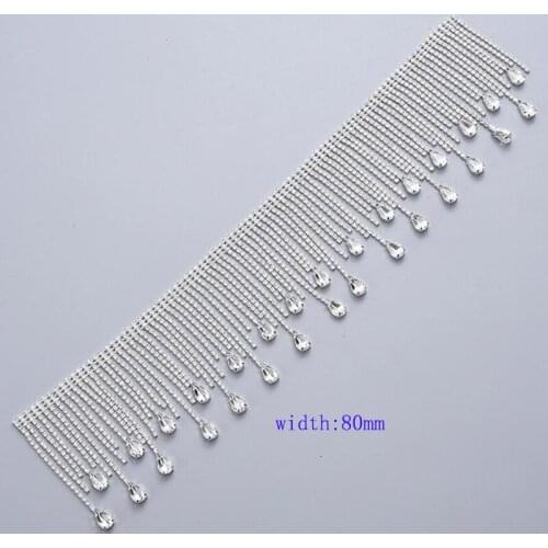 5Yds Silver Crystal Rhinestone Diamond Trim Rhinestone Chain for Jewelry Making Crafts Sewing DIY Decoration