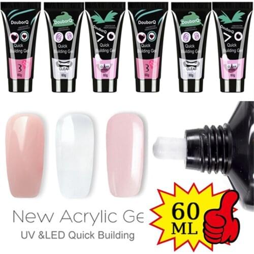 3color 60ml Soak off Poly UV Gel Acryl Gel Quick Building Finger Extension Nail Gel Camouflage UV LED Hard Builder Gel