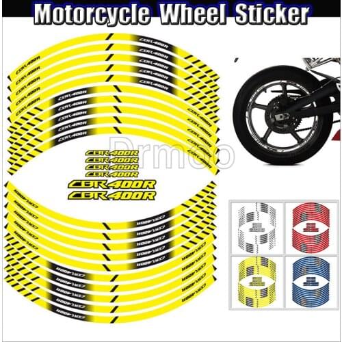 Motorcycle Accessories Sticker Edge Outer Auto Tire Rim Strips Stickers Wheel Decals Set For Honda CBR400R CBR 400R