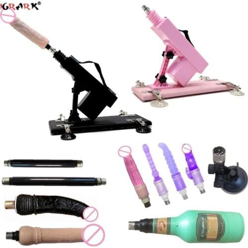 Automatic Pump Gun Sex Machine with 10 Different Size Attachment Dildos Male Masturbator Sex Toys For Women Couples Gay Lesbians