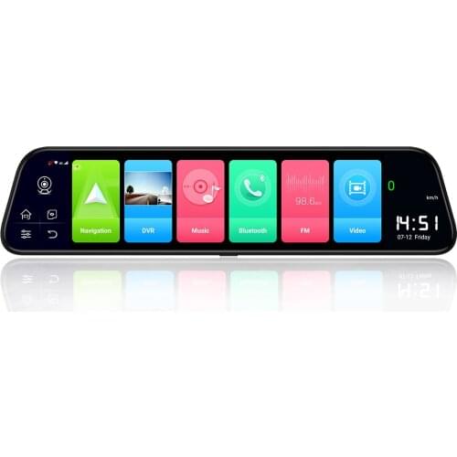 Car Dvr 12 Inch Touch Screen Video Recorder Auto Stream Mirror Support RearView Camera night vision dash cam