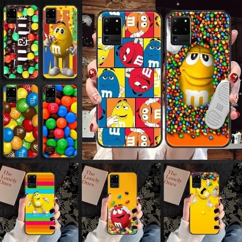 M&Ms MM Chocolate Phone case For Samsung Galaxy Note 4 8 9 10 20 S8 S9 S10 S10E S20 Plus UITRA Ultra black fashion cell cover