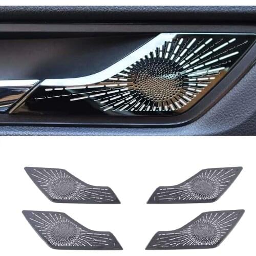 For Skoda Kodiaq GT 2017 2018 2019 2020 Stainless Steel Interior Side Door Audio Speaker Loud Cover Trim Interior Accessories