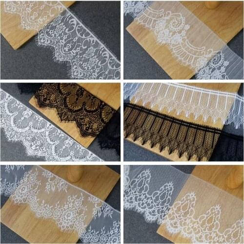 Export High-quality Eyelash Lace Fabric Handmade DIY Veil Wedding Dress Decoration Stitching Fabric Accessories RS3277
