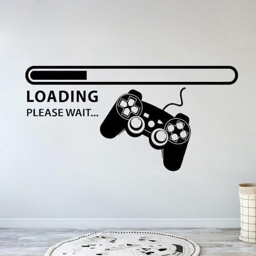 Game Wall Decal Gamer Zone Loading Controller Video Wall Sticker Home Decor Kids Teen Bedroom Playroom Vinyl Wall Art B419