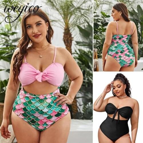 Swimwear Plus Size One Piece Female Bathing Suit Cut Out Beachwear Vintage Oversize Women Fat Swimsuit Monokini Bodysuit XL-4XL