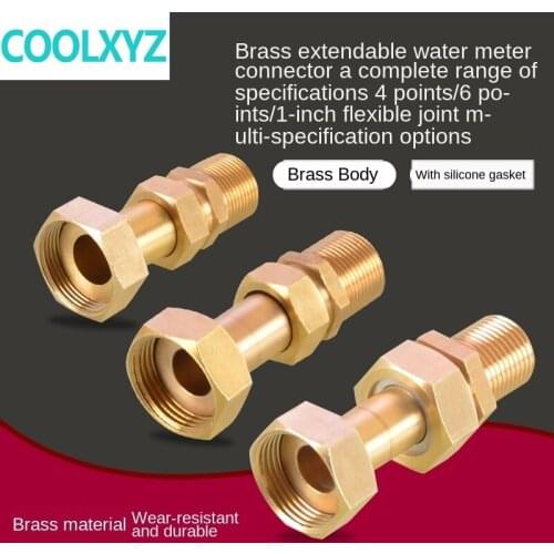 Copper joint retractable 1/2inch to 3/4inch 1 inch water meter union joint inside and outside wire to water pipe accessories