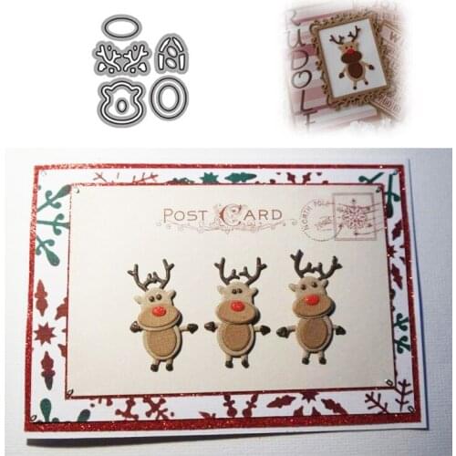 Mini Christmas Deer Cutting Dies Stamps Dies Scrapbooking Mold Cut DIY Handmade Tools Craft Decoration Metal Die Cuts New 2021