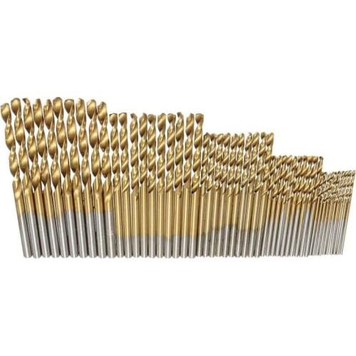 50Pcs Drill Bit Set Titanium Coated Twist Drill HSS High Speed Steel Drill Bits Set Tool Power Tools 1/1.5/2/2.5/3mm for Wodd