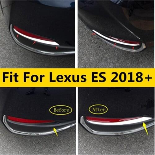 Stainless Steel Exterior Rear Fog Lights Lamp Eyelid Eyebrow Protection Strip Cover Trim Accessories For Lexus ES 2018 - 2021