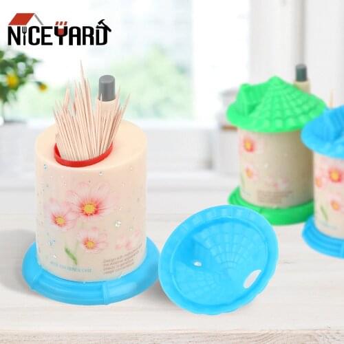 NICEYARD Automatic Toothpick Holder Portable Creative Toothpick Box House Shaped Lovely Fashion Random Color