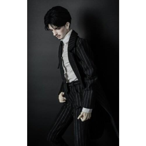 BJD doll clothes President striped coat set suitable for 1/4 1/3 SD MSD SSDF size long fashion uncle coat doll accessories