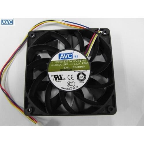 Original For AVC Blowers DBTA1225BHU 1225 12025 120*120*25MM 12CM 24V DC fan large amount of wind