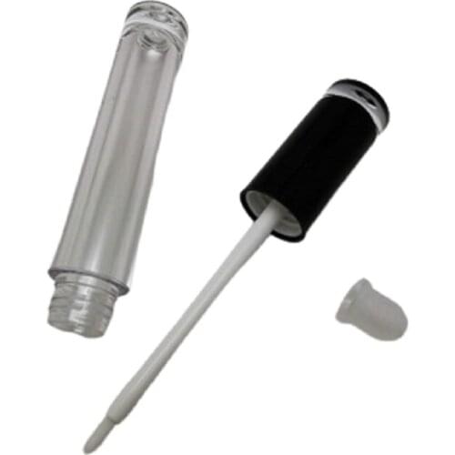 Empty Lip Gloss wand Tube Round Clear Cosmetic Packaging Container Brush Tip Lipgloss Tube Plastic 5ml Lip Gloss Bottle 30/50pcs