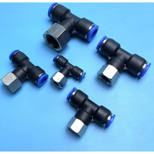 PTF Female Tee quick Tee connector air fittings PTF 4/6/8-R01/R02 pneumatic quick push-in connector tee fittings