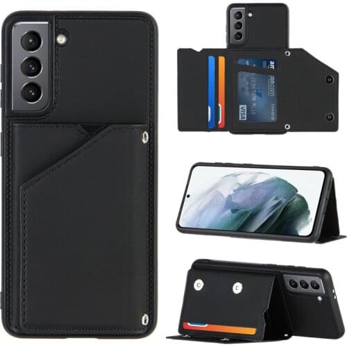 Card Slots Wallet Flip Case For Samsung Galaxy S21 Cover on For Samsung S 21 Ultra S21 Plus 5G Phone Stand Leather Button Cases