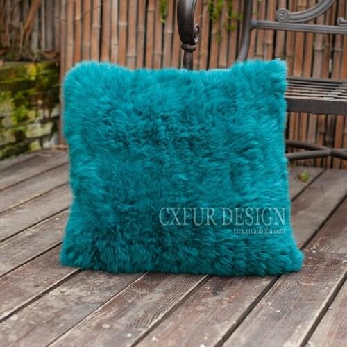 Free Shipping CX-D-79D Home Decor Knitted Rabbit Fur Sofa Cushion Cover