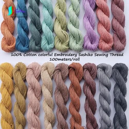 High Quality Candy Color 100% Cotton Handmade Dyed 6 Strand Embroidery Sewing Thread DIY Hand Embroidery Sashiko Sewing Thread