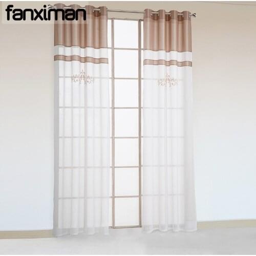 Pastoral Floral Embroidered Sheer Window Curtain For Living Room Bedroom Curtains Drapes Rings/Tab Top/Hooks General Pleat