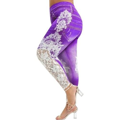 Women Fashion Pants Lace Patchwork Hip Lifting High Waist Skinny Pants Long Trousers suitable for work pantalones de mujer 2021