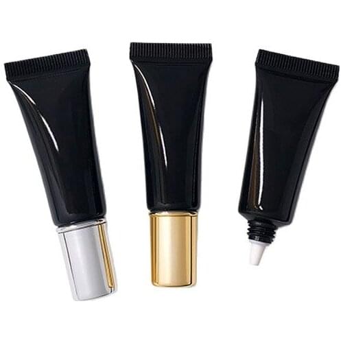 10ml 50pcs/lot Lotion Facial Cleanser Soft Tubes Refillable Squeeze Hose Makeup Tools Accessories Empty Tubes Black Glossy