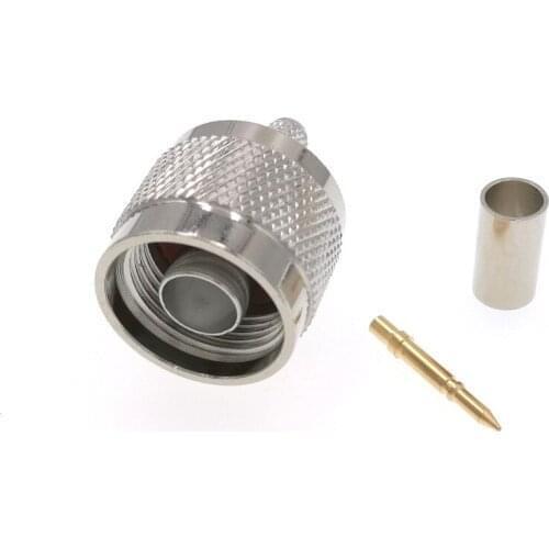 10PCS N Type Male plug Crimp RF Coaxial Connector for RG58 LMR195 RG400 RG142 Cable