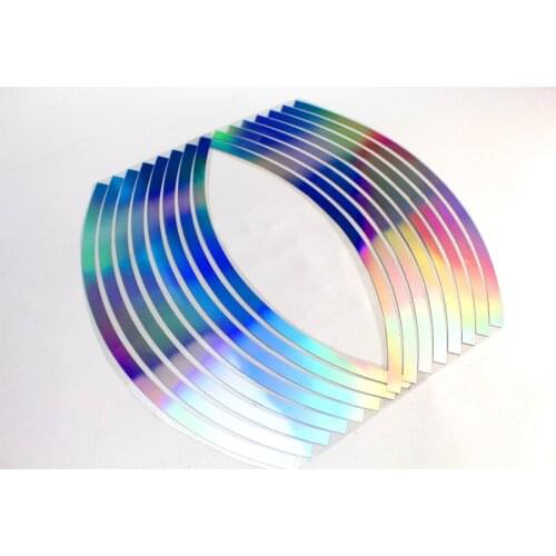 16PCS 10/12/14/18 inches PVC Reflective Strips Mountain Bike Accessory Motorcycle Accessories Stickers Reflective Rim Tape Car