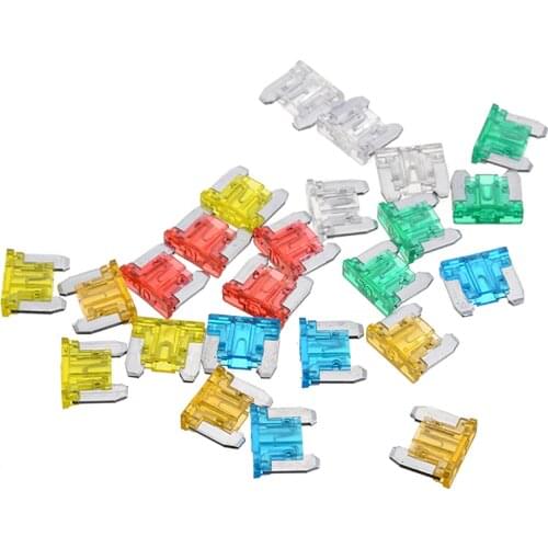24pcs Assortment Car Blade Fuses 5A 10A 15A 20A 25A 30A Mixed Sizes Motorcycle Blade Fuses Kit For Vehicle Automotive Car Truck