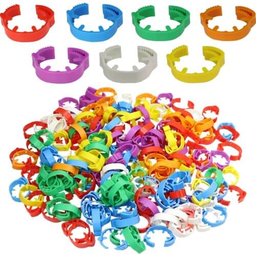 30PCS Blank Chicken Foot Ring 7 Colors Adjustable Digital Labels for Poultry Leg Farm Identification Markers Tool for Chick Duck