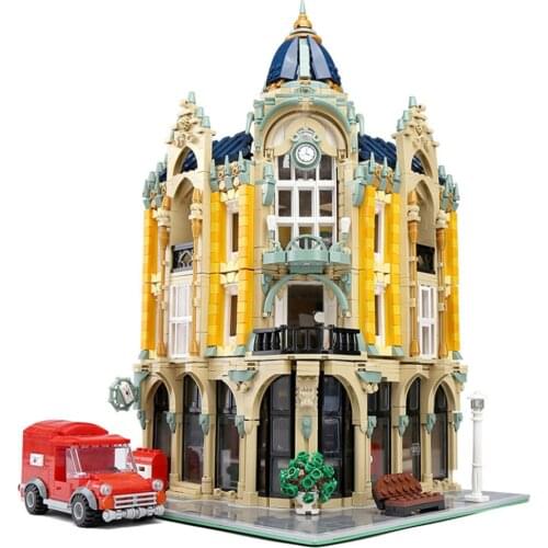 4030 PCS Street View House Toys Model Assembly Bricks Building Blocks City Corner Post Office With Led Lights Kids Gifts