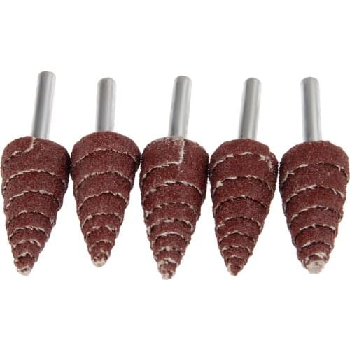 5Pcs Sandpaper Wheel Conical Sanding Flap Wheels Polishing Buffing Grinding Head for Dremel Rotary Tool 240 Grit 6mm Shank