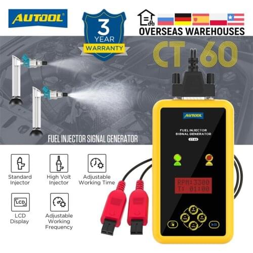 AUTOOL CT60 Auto Fuel Injector Tester Fuel Injector Nozzle Flushing Tester Increase CT150 CT200 Pulse Cleaning Pressure Tester