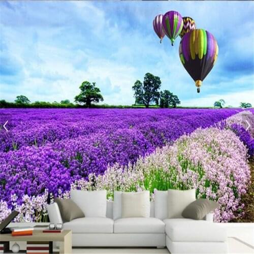 Beibehang Custom photo wallpaper Provence Lavender Field TV wall paper for walls 3 d Backdrop Pictures papel de parede