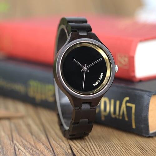 Relogio feminino 2 Colors BOBO BIRD Wood Women Watches Luxury Special Handmade Wooden Wrist Watch for Women Gifts C-P16