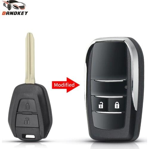Dandkey Modified Folding Remote Car Key Shell 2 Buttons Blank Case For Suzuki Swift Replacement TOY43 Uncut Blade Flip Cover