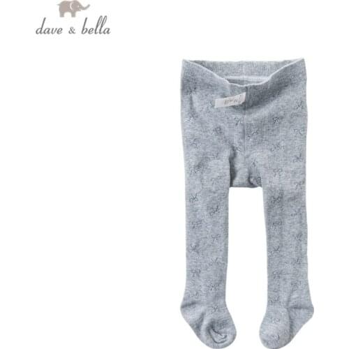 DB15704 dave bella autumn infant baby girls lolita bow print leggings children fashion leggings