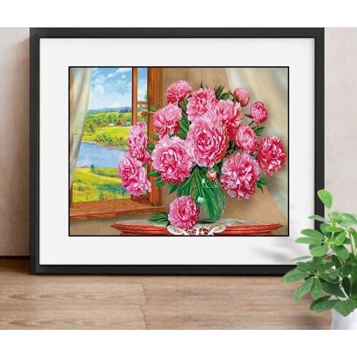 DIY 5D Mosaic Diamond Embroidery Flowers Diamond Painting Flowers Full Square/Round Drill Resin Garden Decoration