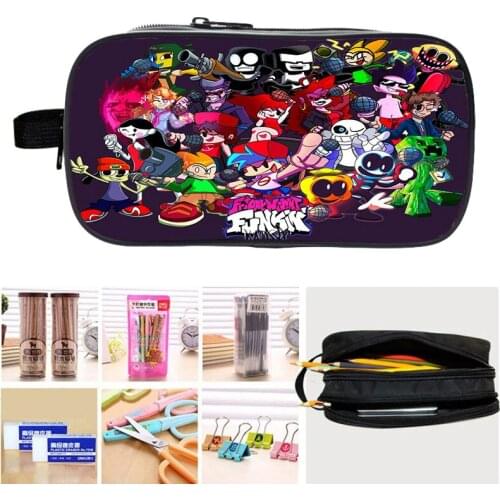 Double Layer Friday Night Funkin Makeup Bags Hot Game Pencil Case For Boys Girls Children Pencil Bag Kids Storage Bag School Box