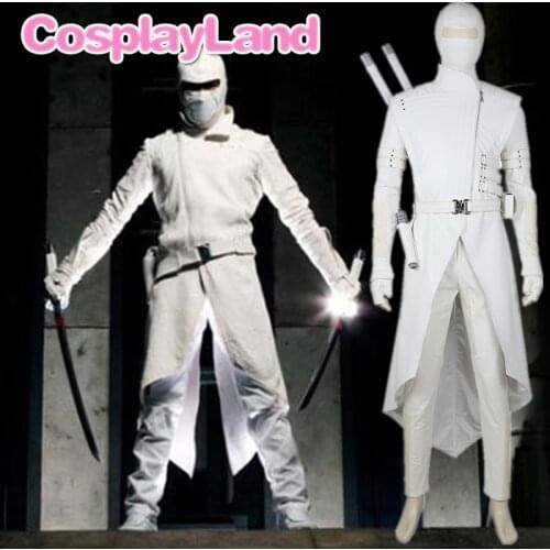 G I Joe Retaliation Shadow Storm Cosplay Costume Halloween Fancy Adult Men Costumes White Ghost Outfit Warriors Suit