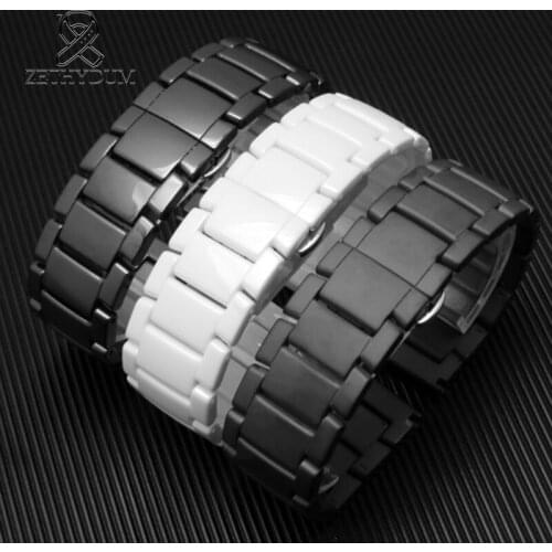For AR1507/1509/1499/1895 Series accessories Flat interface white ceramic watch band Sport Quick Release 22mm Universal male